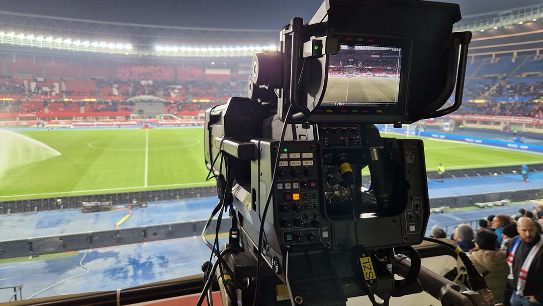 Stefan Sehnal im Ernst Happel Stadion in Wien als Verbund-Kameramann