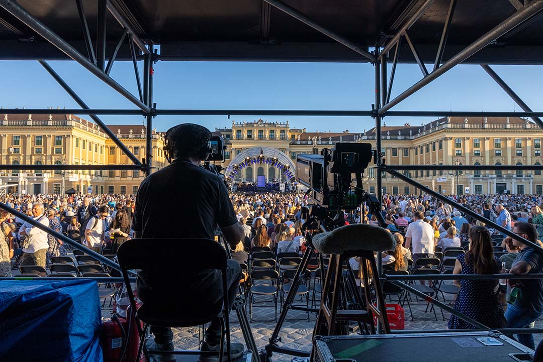 Veranstaltung vor dem Schloss Schönbrunn in Wien